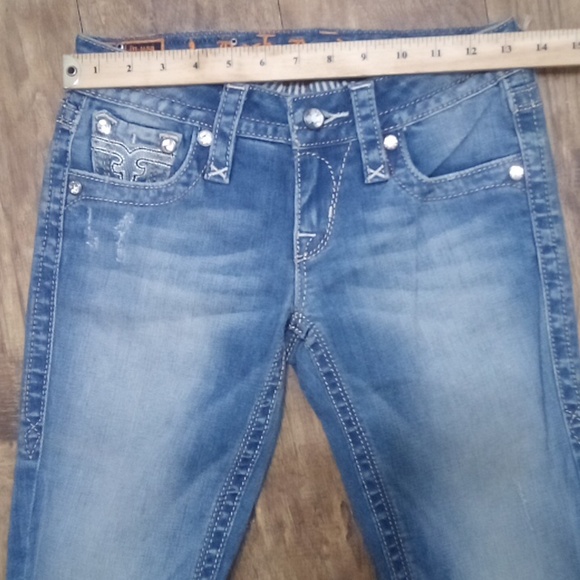 Rock Revival NWOT Women's Jeans 26 Lacey Embellished Rhinestones Distressed - Picture 10 of 13